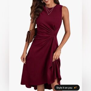 Elegant Burgundy Sleeveless Dress
